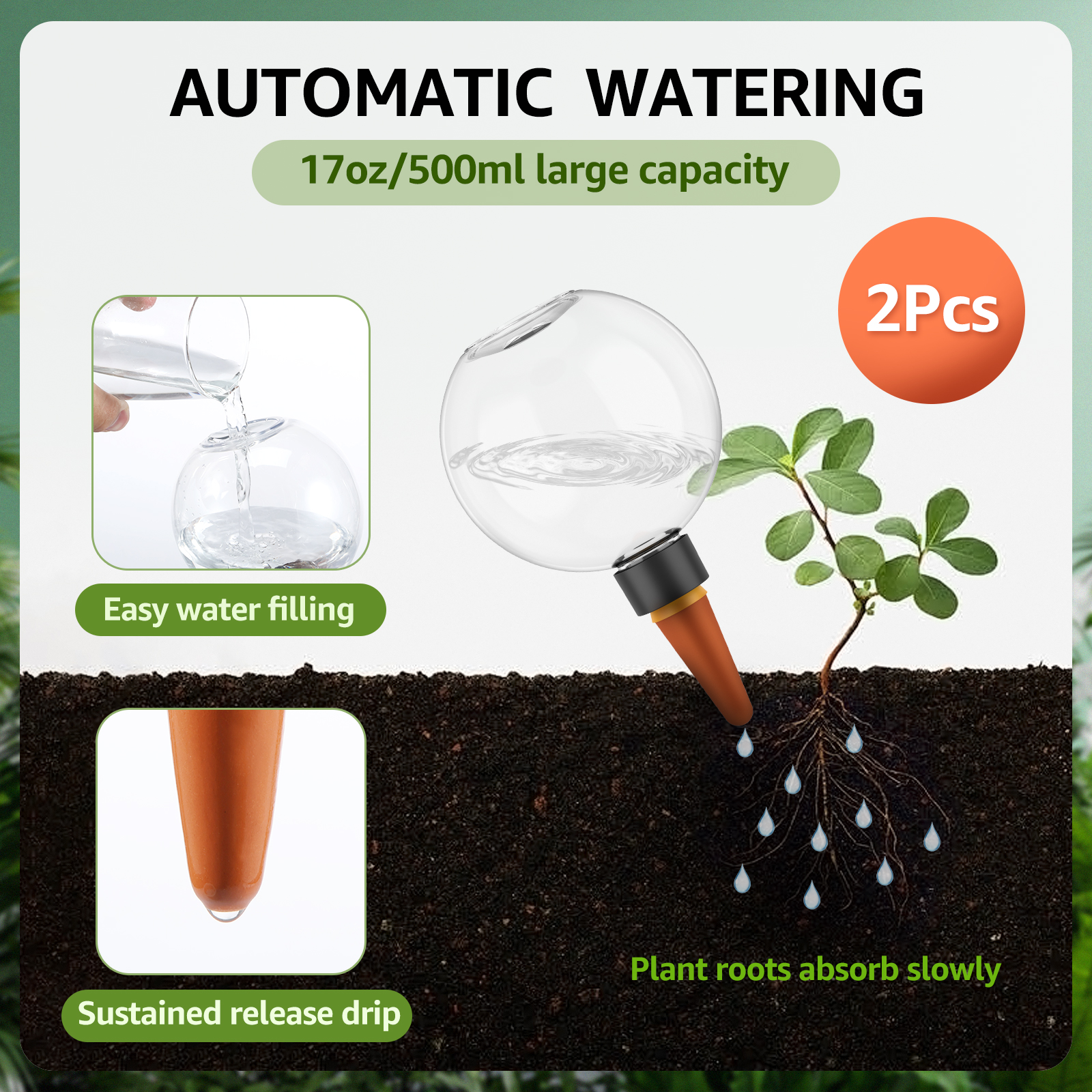 2/4Pcs 500ML Automatic Drip Ir - Self Watering Insert incelemesi ve fiyatı