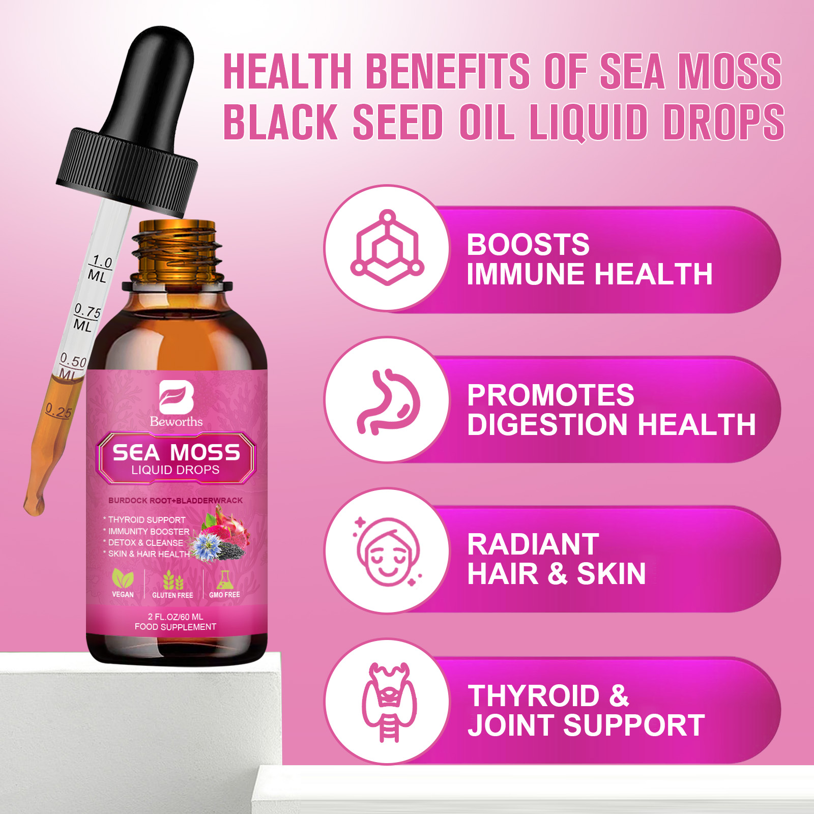 BEWORTHS 3000MG Seamoss Liquid - Root Stimulator Liquid incelemesi ve fiyatı