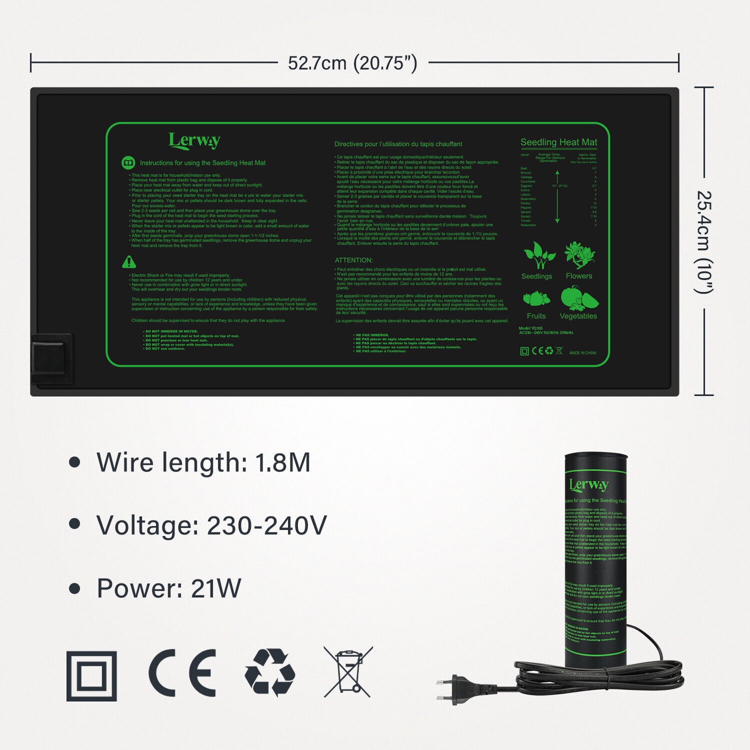 LERWAY 21W Seedling Heating Ma - Heat Mat Seedling incelemesi ve fiyatı
