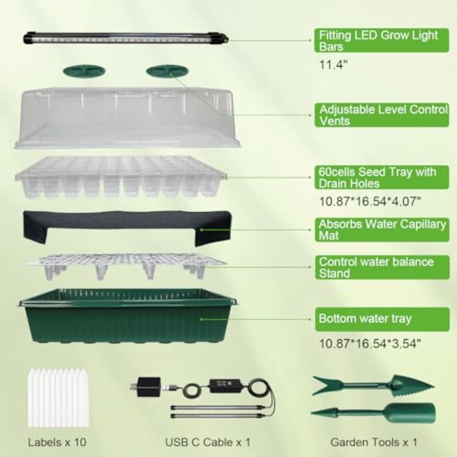 Seed Starter Tray with Grow Li - Humidity Dome Kit incelemesi ve fiyatı