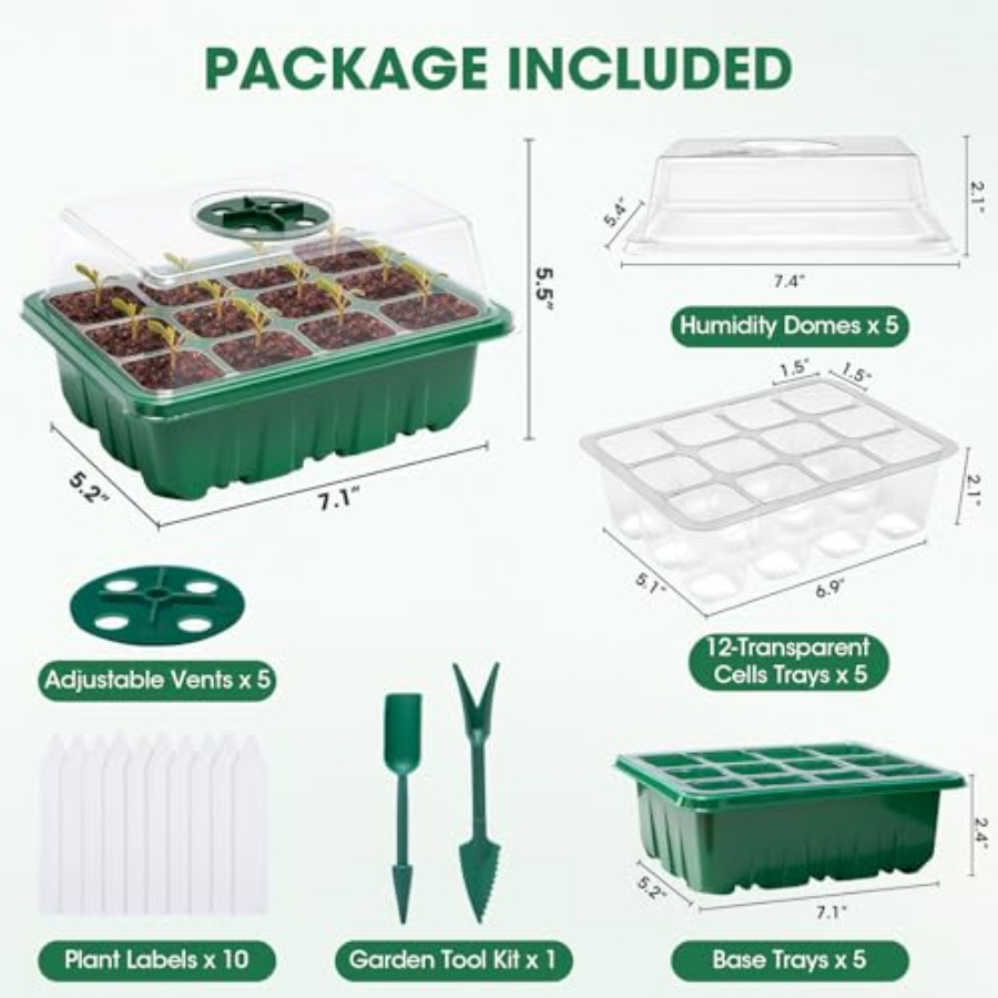5 Packs Seed Starter Tray with - Humidity Dome Kit incelemesi ve fiyatı