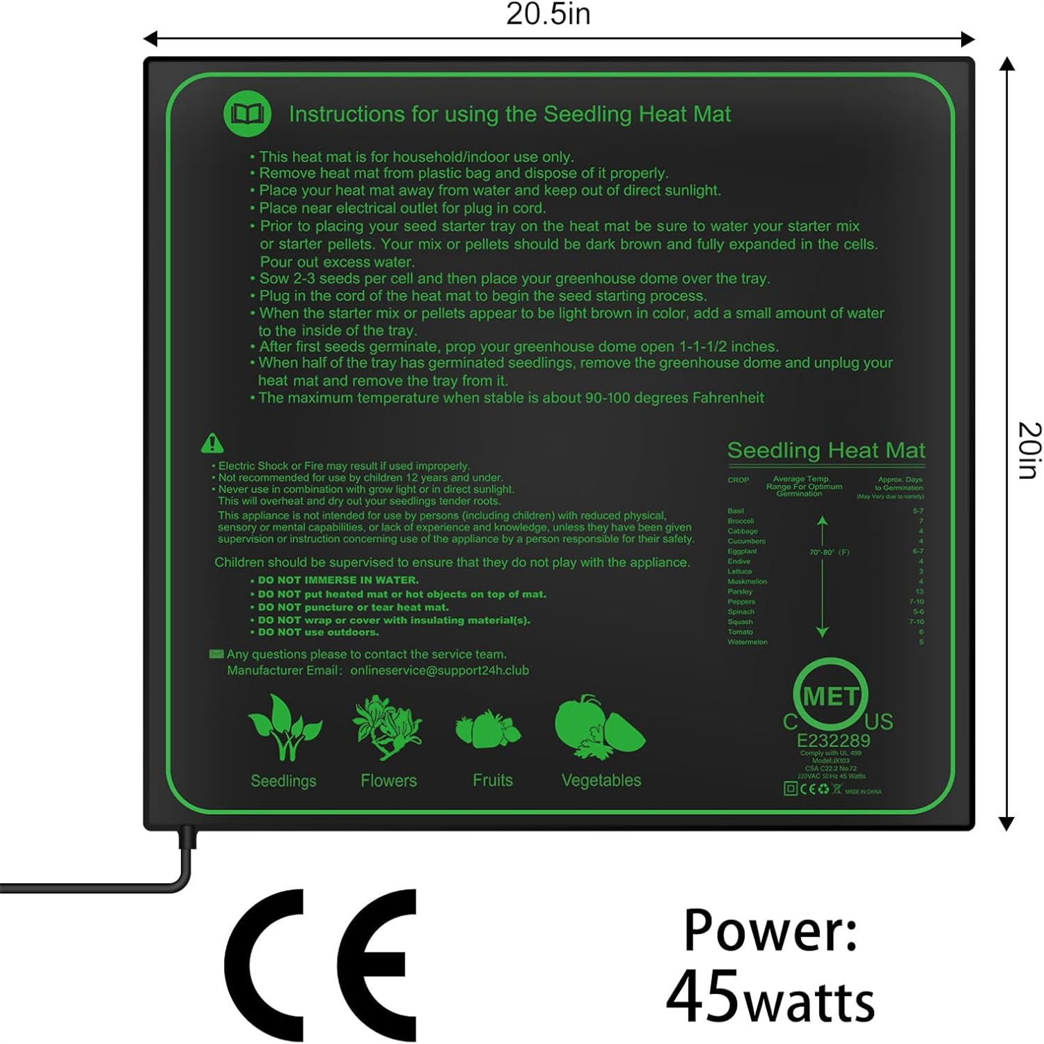 Seedling Heat Mat 10/25/50CM I - Rooting Gel Clone incelemesi ve fiyatı